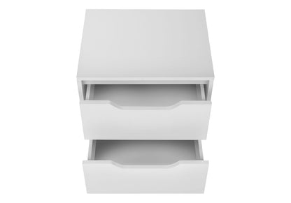 24" White Accent Table with Storage Drawers for Living Room