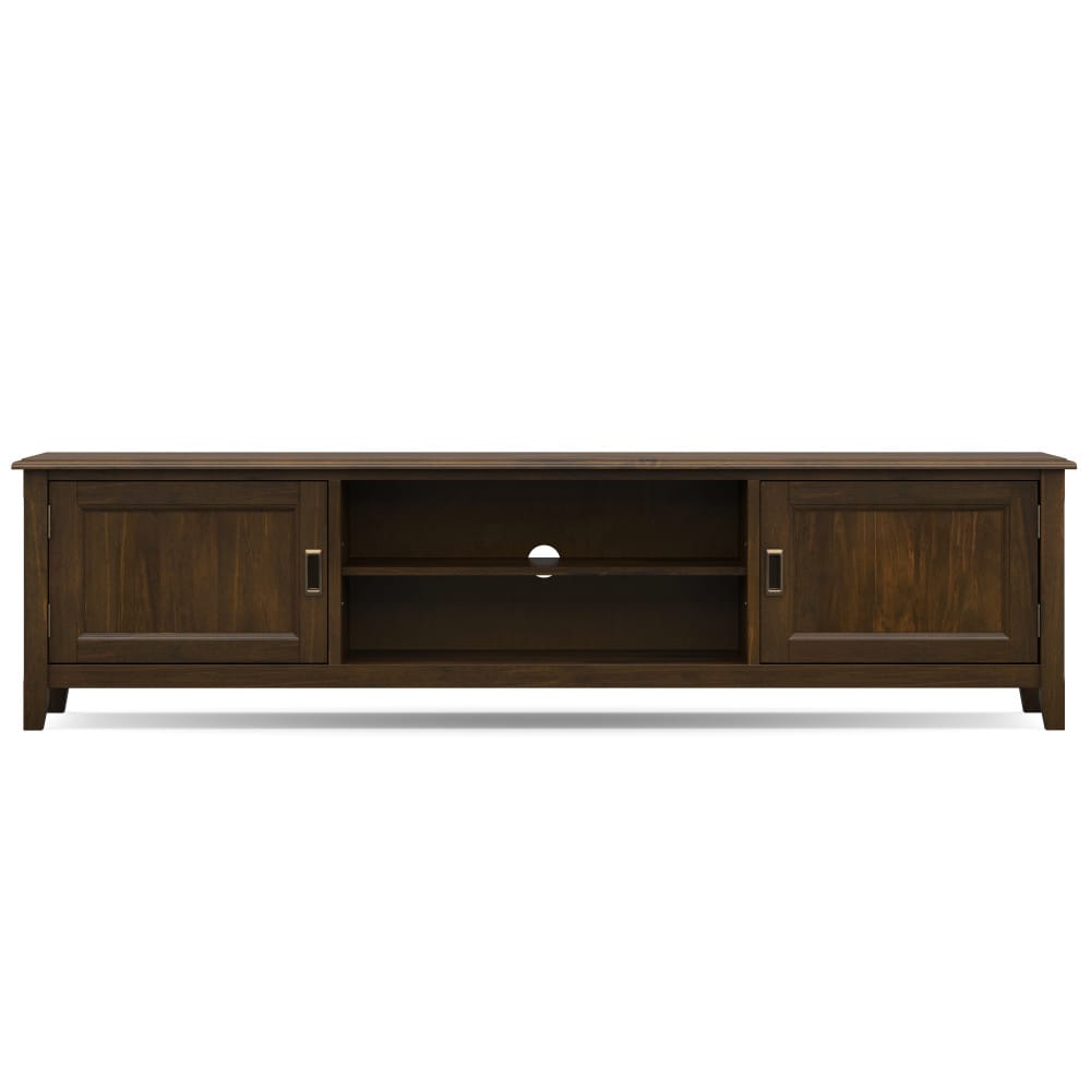 Solid Wood TV Stand - Mahogany Brown - 72" Wide for Living Room