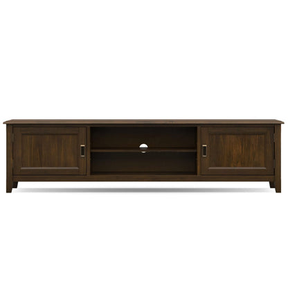Solid Wood TV Stand - Mahogany Brown - 72" Wide for Living Room