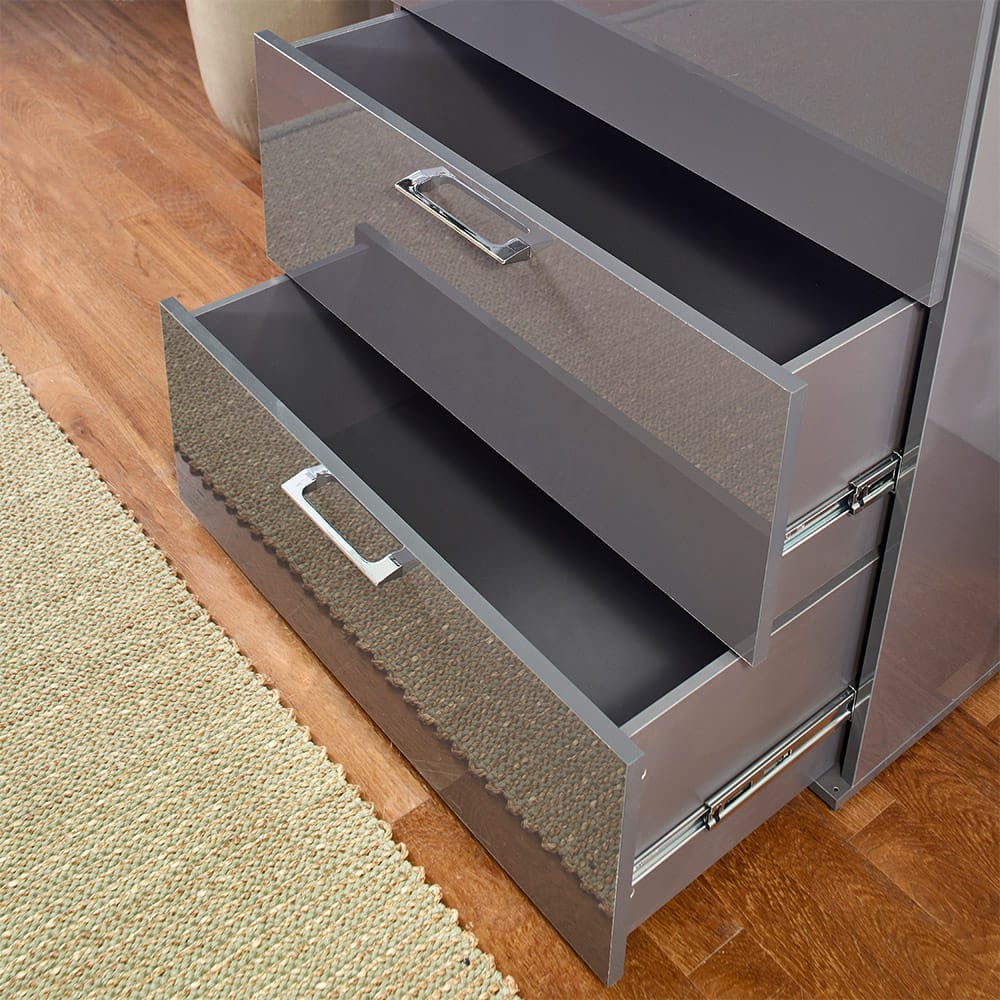 Dark Gray Solid Wood 4-Drawer Dresser - Jumbo Size