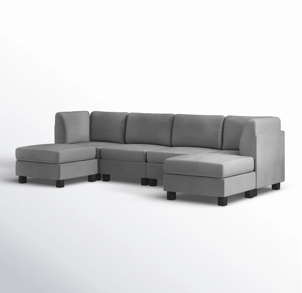 Dark Gray Modular Sectional Sofa - 6 Seat