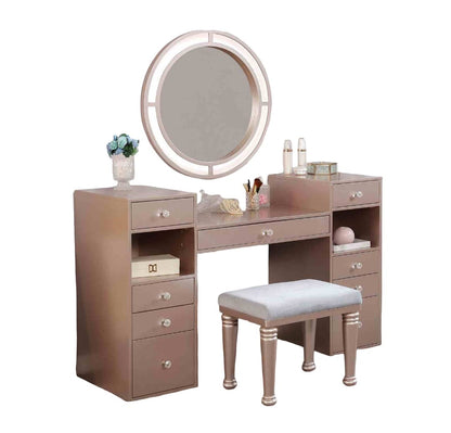 Rosy Glam Makeup Vanity with 5 Drawers