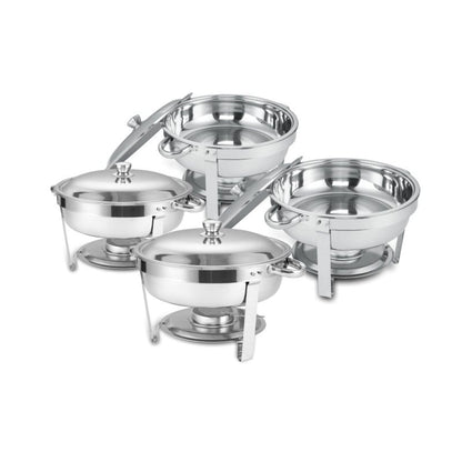 Silver Stainless Steel Catering Chafing Dish Set - 4 Pack