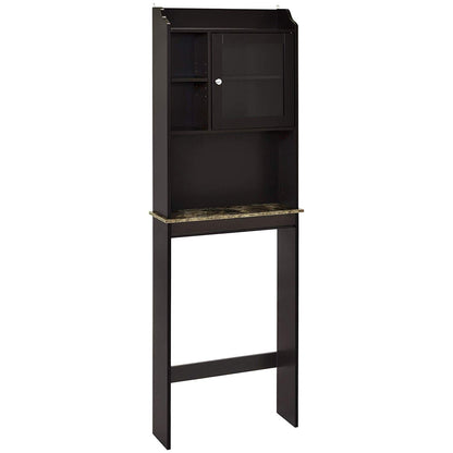 Espresso MDF Over Toilet Storage Cabinet - Bathroom Organizer