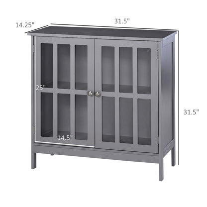 Grey MDF Buffet Cabinet - Kitchen Storage Sideboard