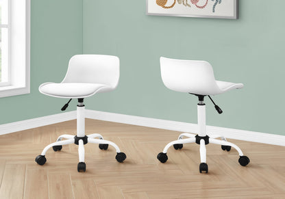Adjustable Height White Office Chair for Kids