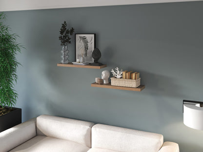 Beige Engineered Wood Floating Shelves - Set of Two