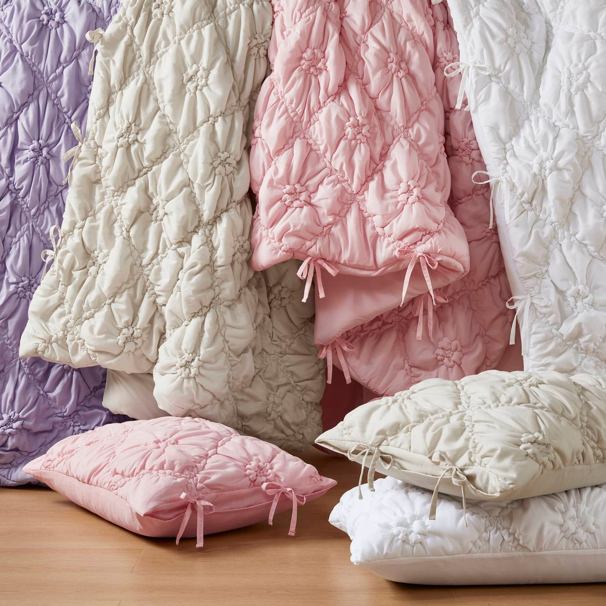 Purple Floral Microfiber Comforter Set - Twin Size