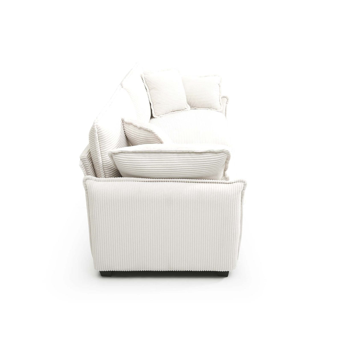 Beige Corduroy 2-Seat Sofa - Comfortable Living Room Sofa
