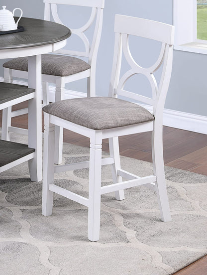 Round White Dining Table with 4 Chairs