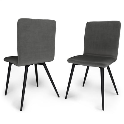 Dark Gray Wood Dining Chairs - Set of 2