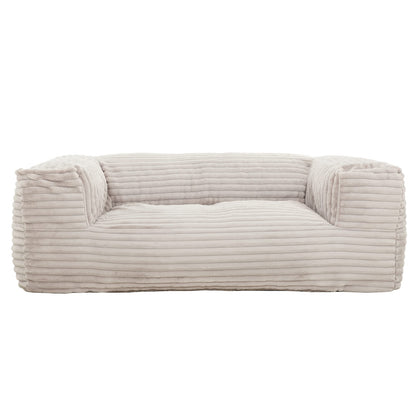 Beige Polyester Memory Foam Bean Bag Sofa - 71" Primary Living Space