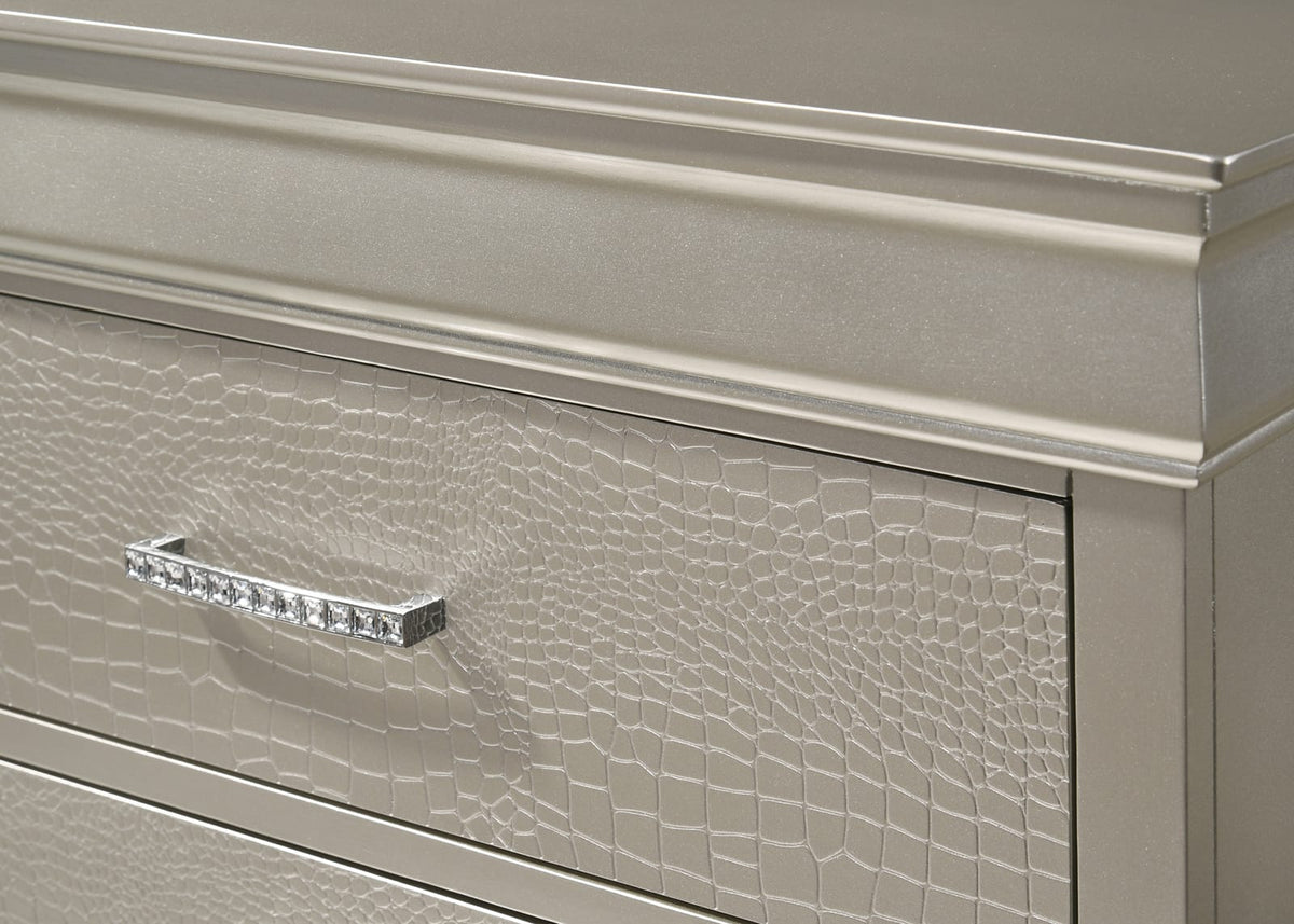 Beige 5-Drawer Tall Chest Bedroom Furniture
