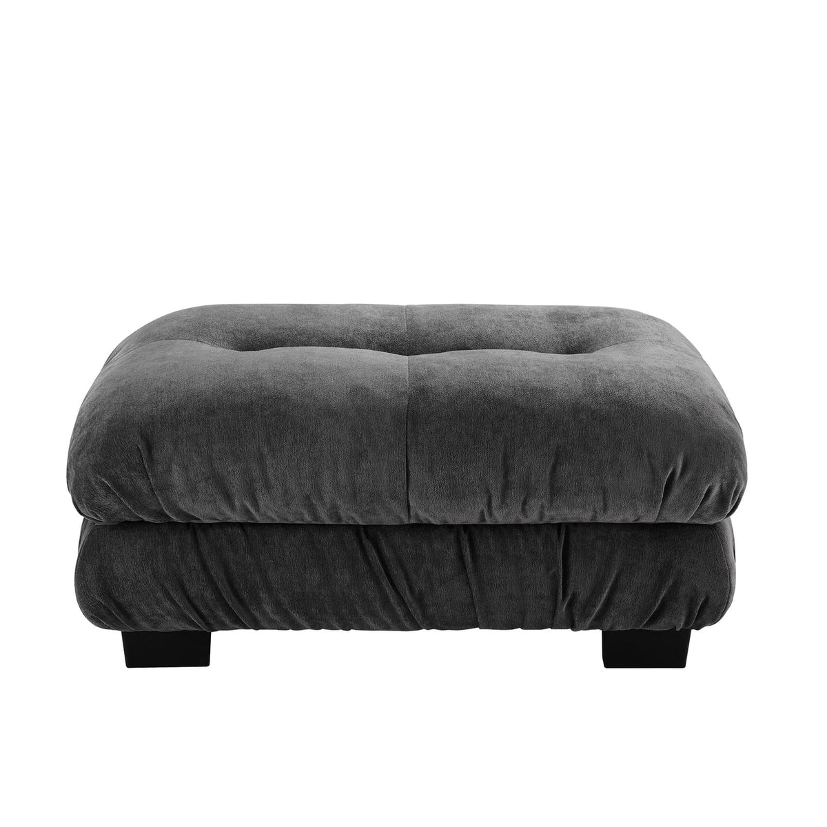Gray Chenille Ottoman - 27" Storage Accent Chair