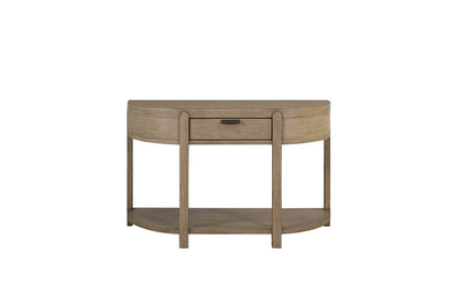 Taupe Natural Wood Console Table - 1 Drawer for Living Room