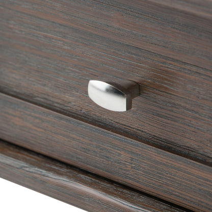 Warm Shaker End Table - Dark Brown Wood Storage Side Table