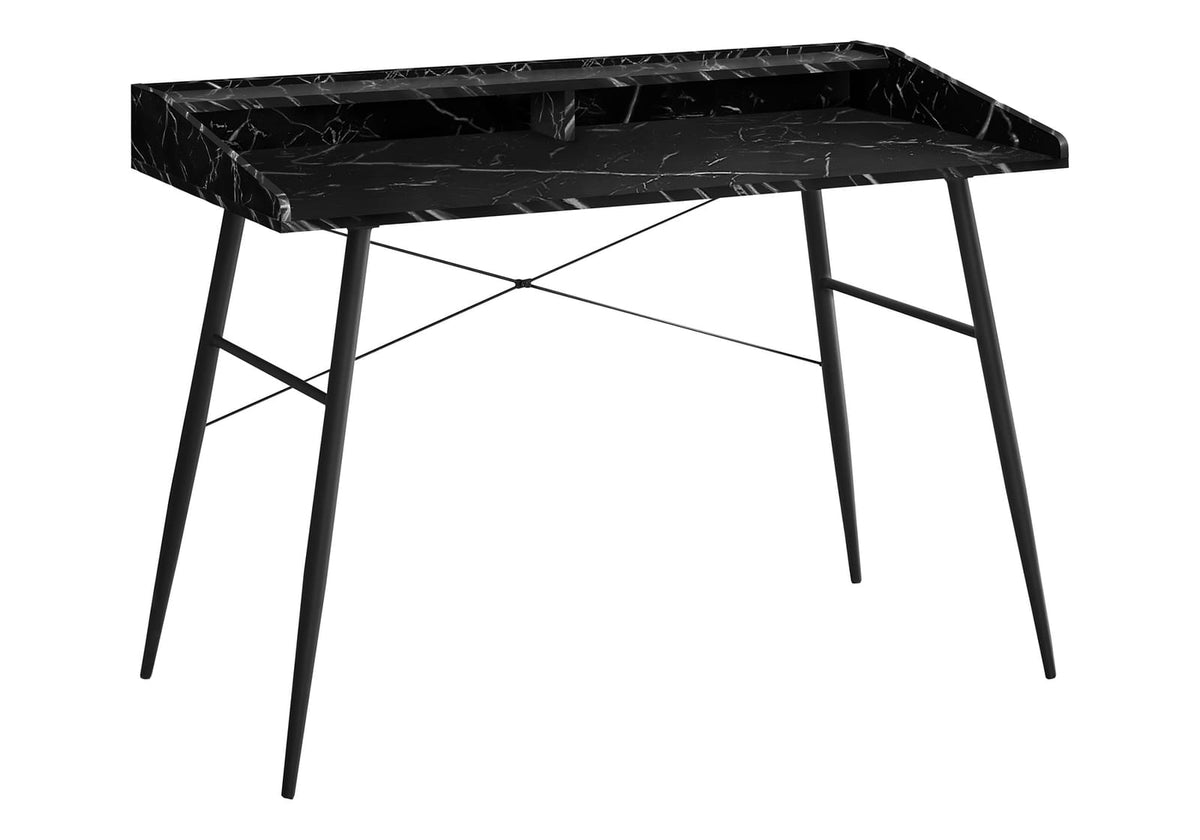 Black Computer Desk with Hutch & Storage Shelves for Home Office
