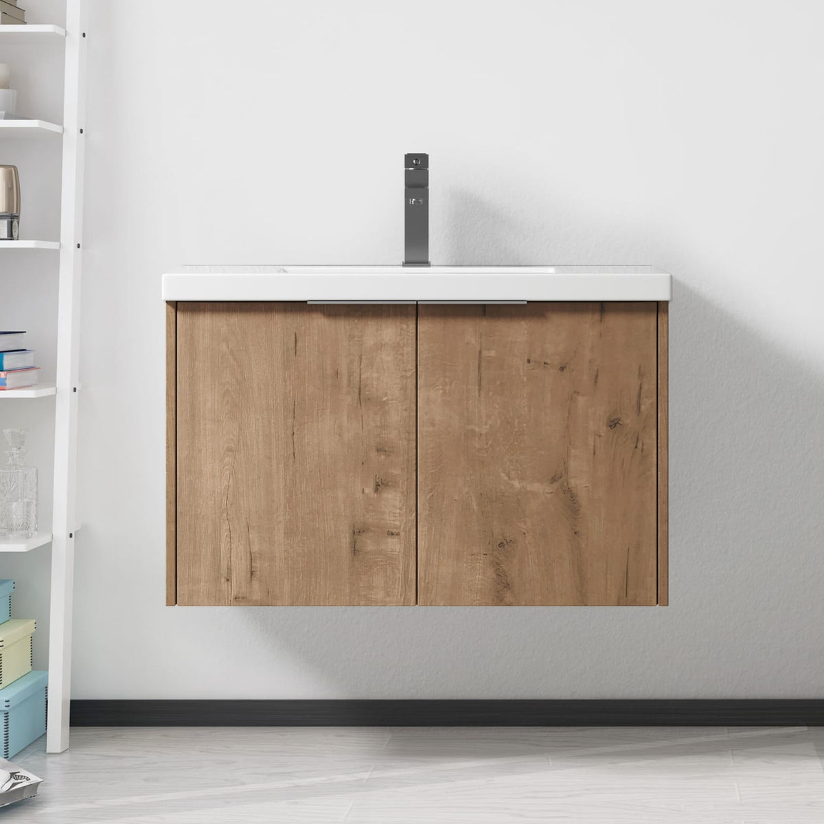 30 Inch Imitative Oak Soft-Close Bathroom Vanity Cabinet