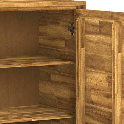 39" Wide Acacia Wood Storage Cabinet - Light Brown for Living Room
