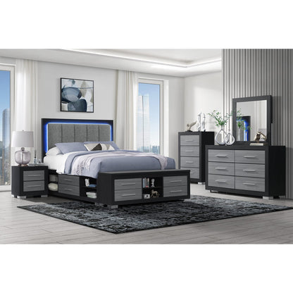 ELSA Black Mirror - Vanity & Dresser Mirror, Solid Wood MDF