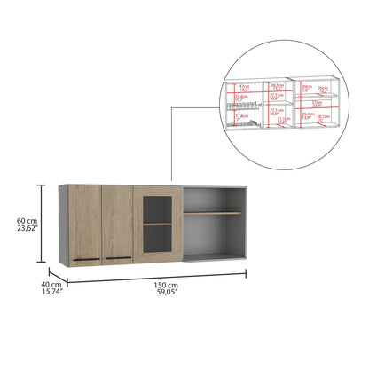Beige Kitchen Cabinet - Shelves Included