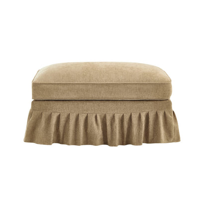 Light Coffee Chenille Ottoman - Comfortable Accent Piece for Living Room