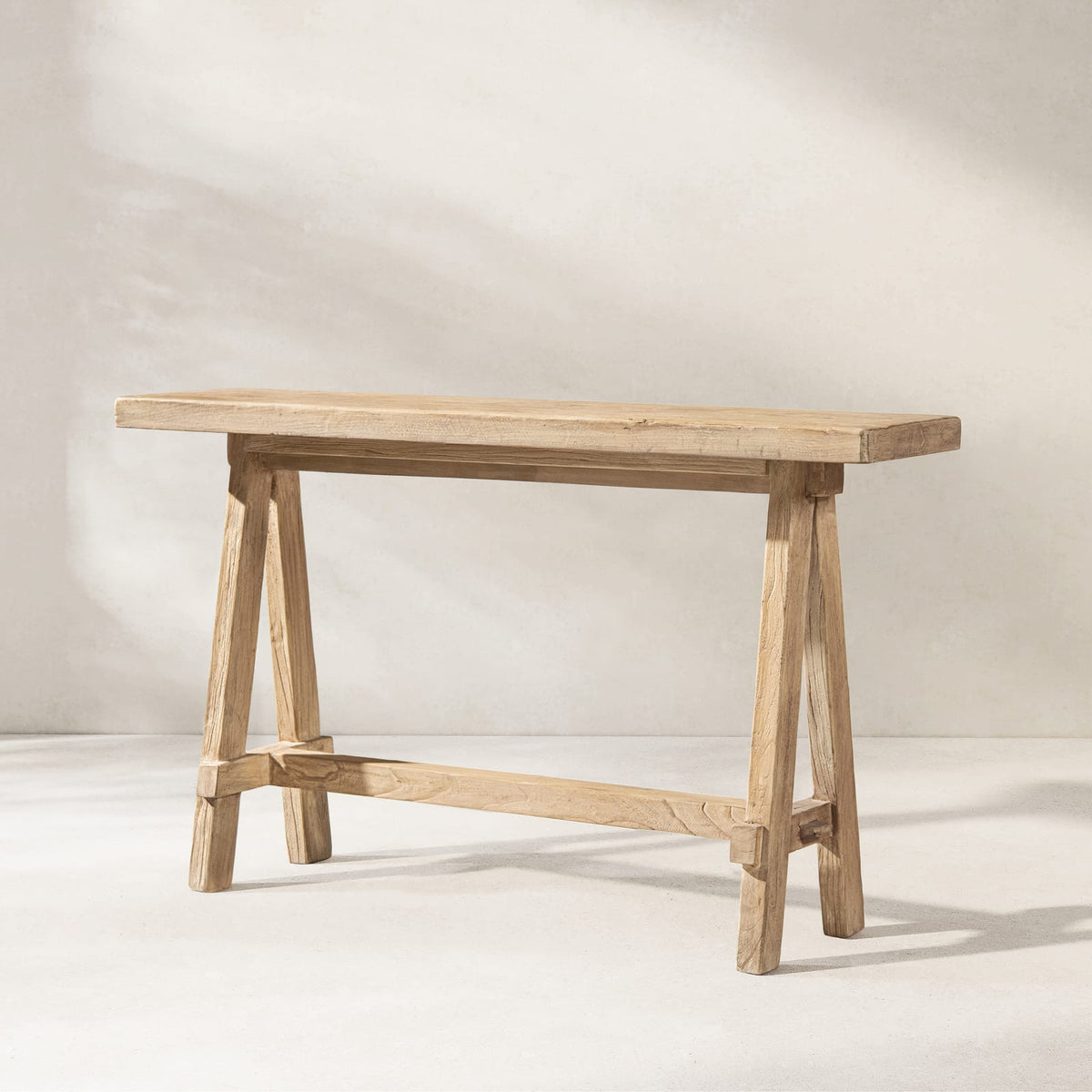 60" Natural Reclaimed Elm Console Table - Rustic Farmhouse Style