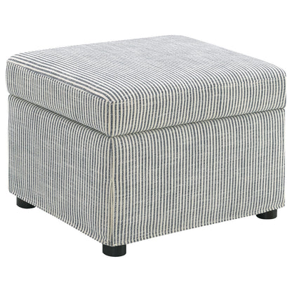 Merced Grey Upholstered Lift Top Storage Ottoman - 24" x 19.5"
