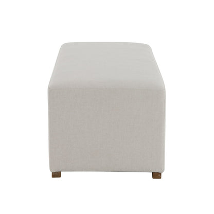 White Rectangle Ottoman - 50" x 20" Wood Frame for Living Room