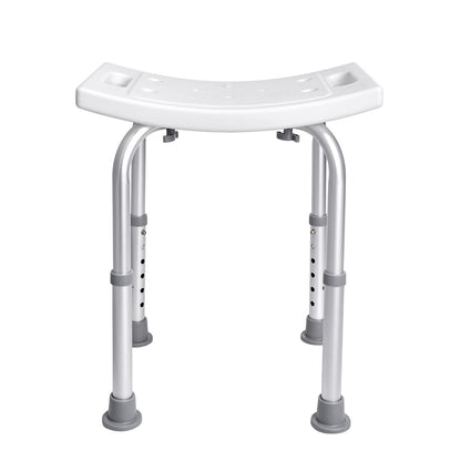 Adjustable Height Shower Stool - Silver+White Comfort Seat