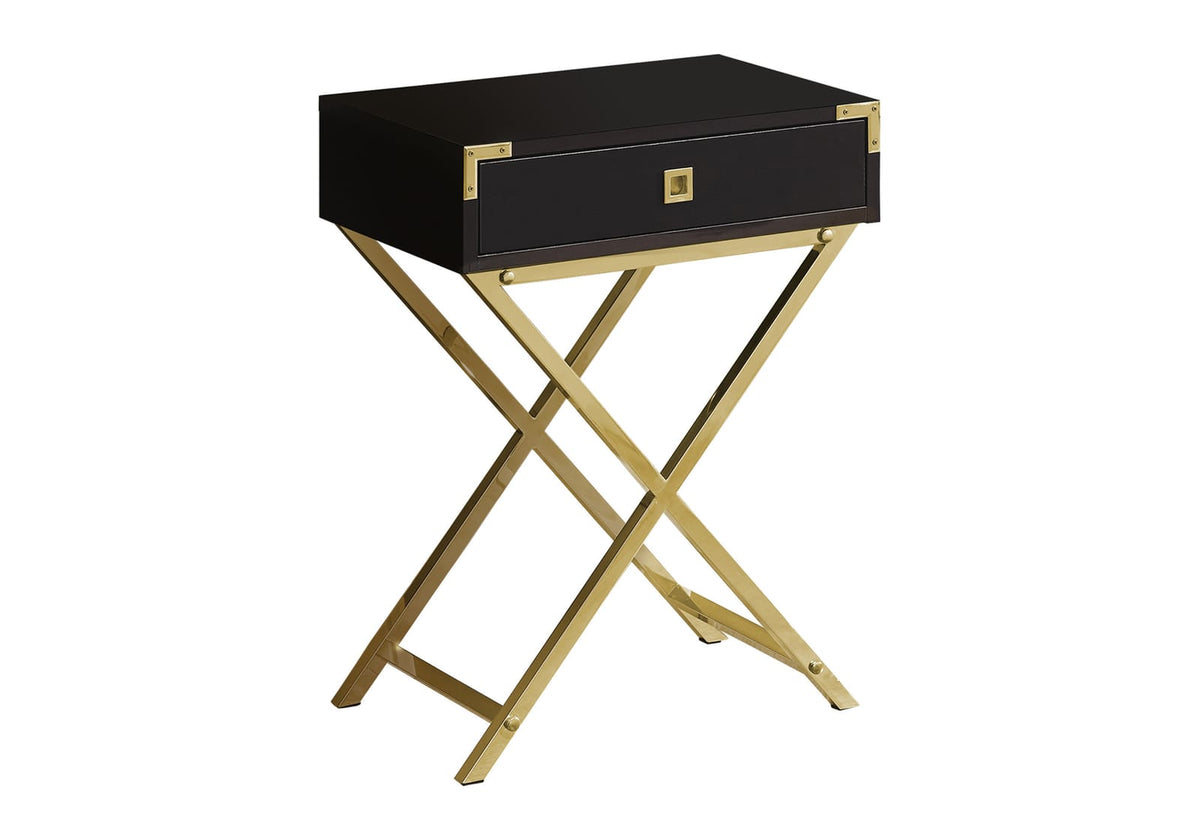 Espresso MDF End Table with Drawer for Bedroom Storage for Living Room