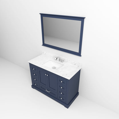 Navy Blue Bathroom Vanity with Marble Top