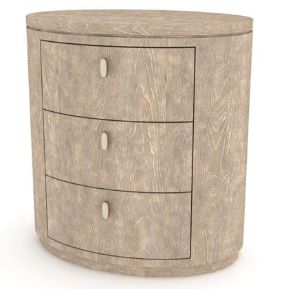 Beige Solid Wood Nightstand - 18x26x27.5"