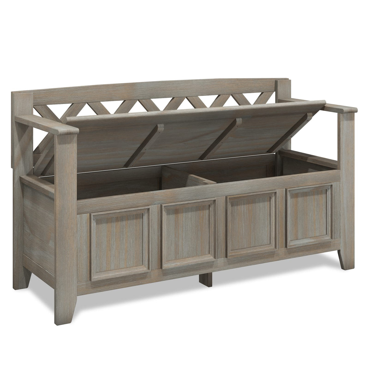 Light Brown Wood Entryway Bench with Storage
