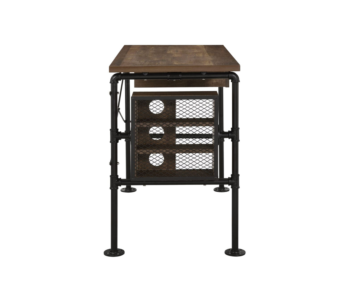 Black Oak Writing Desk with Storage Drawer