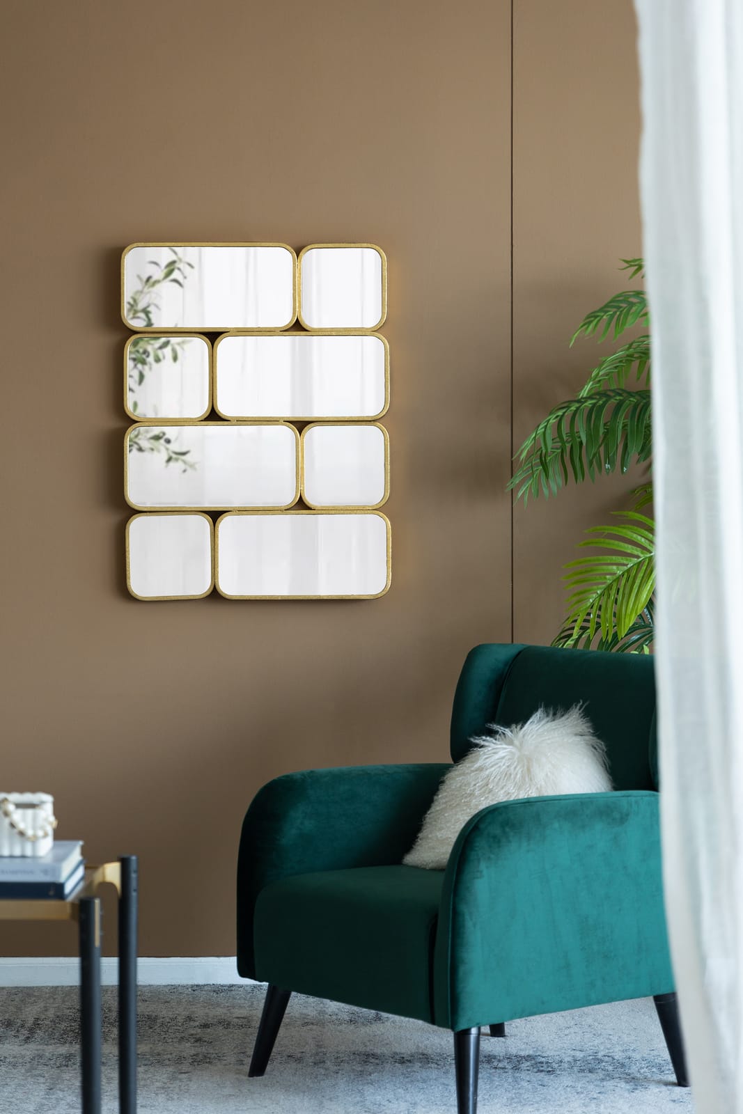 Gold Iron Mirror Set for Modern Bedroom Hallway Decor