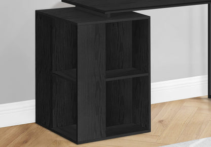 Black Computer Desk with Storage Shelves - 55" Workstation