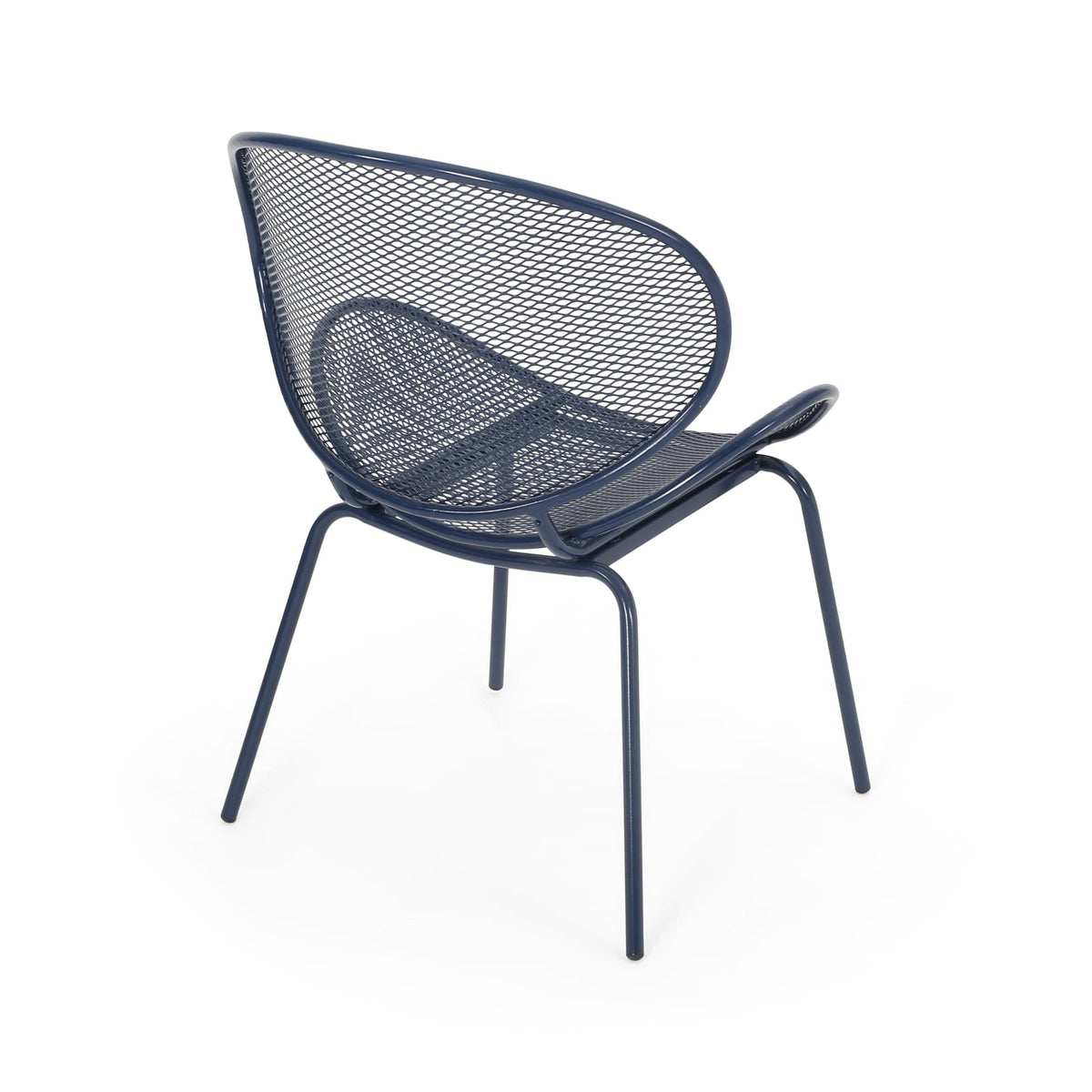 Navy Iron Patio Chairs - 3 Piece Set