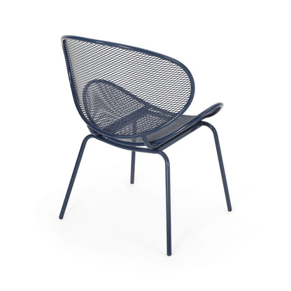 Navy Iron Patio Chairs - 3 Piece Set