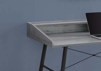 Grey Computer Desk with Hutch - 48" L Workstation