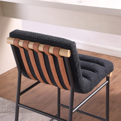 Black Boucle Counter Height Chair - Dining Room Seating