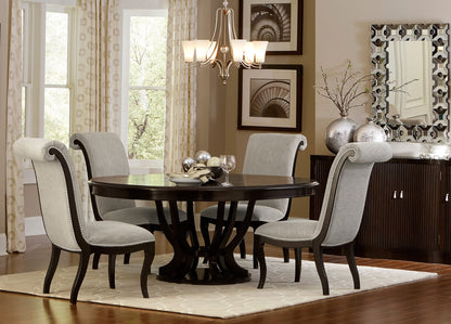 Espresso Wood Dining Table with Extension Leaf for Family Dining Room
