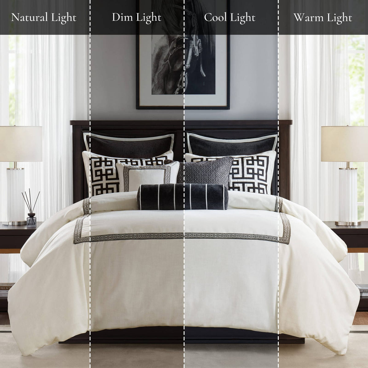 Queen Embroidery Comforter Set - Multicolor Polyester