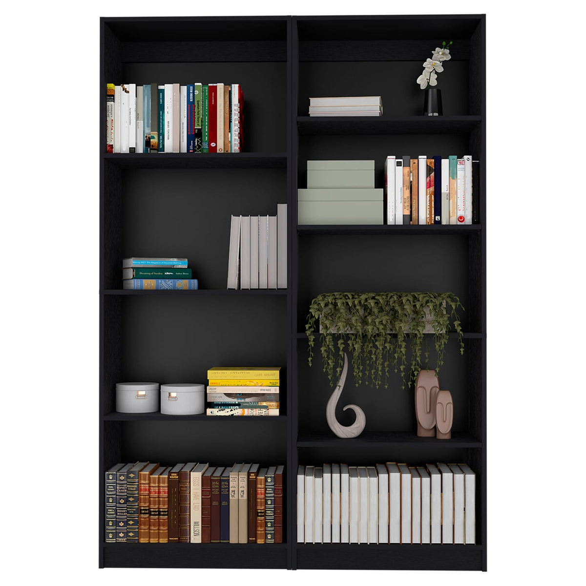 7 Shelf Wenge Wood Bookcase - Living Room Storage