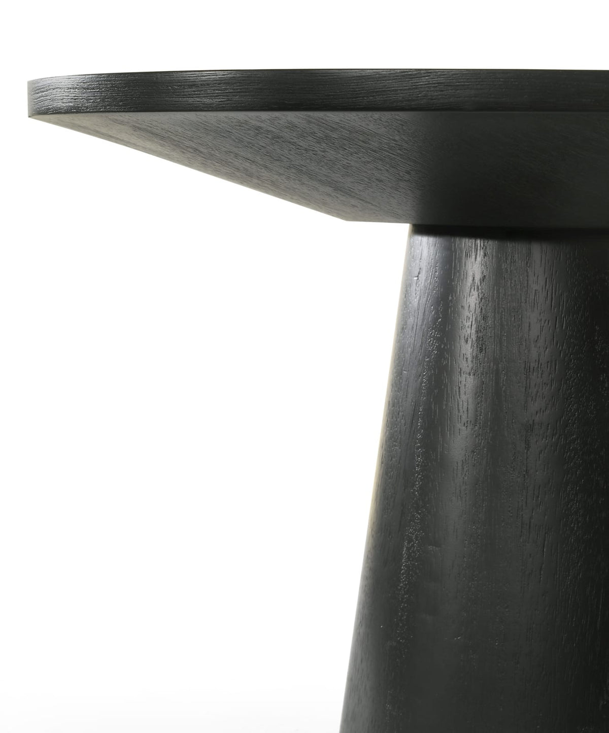 22 Inch Round Black Wood End Table for Home Spaces