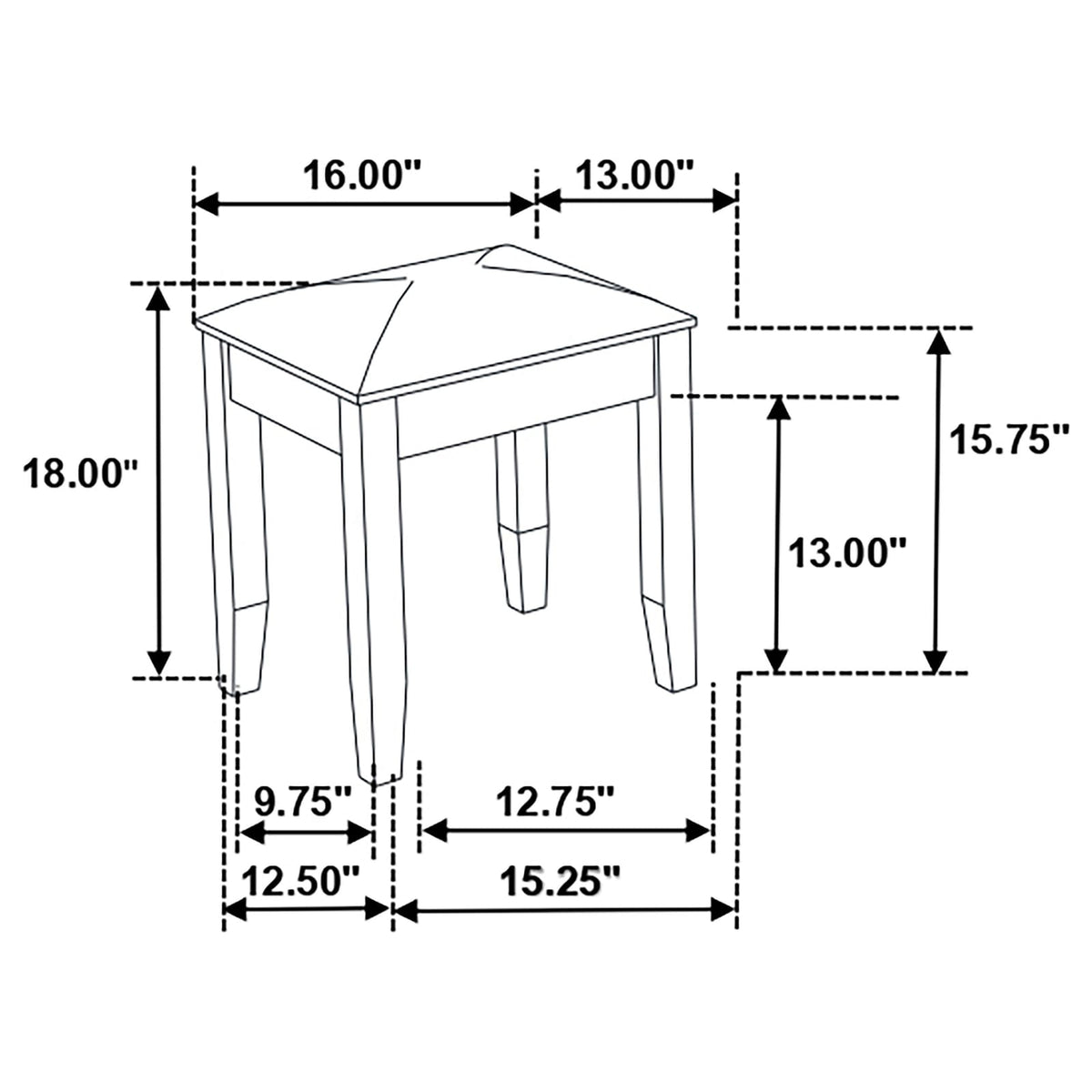 Glossy White Vanity Stool - Modern Bedroom Accent