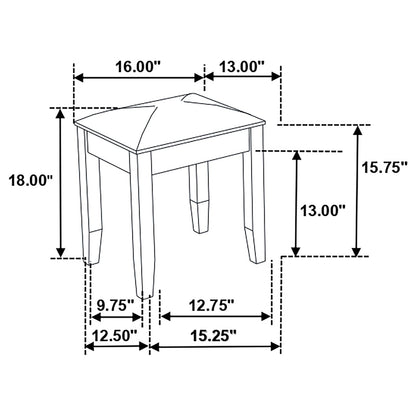Glossy White Vanity Stool - Modern Bedroom Accent