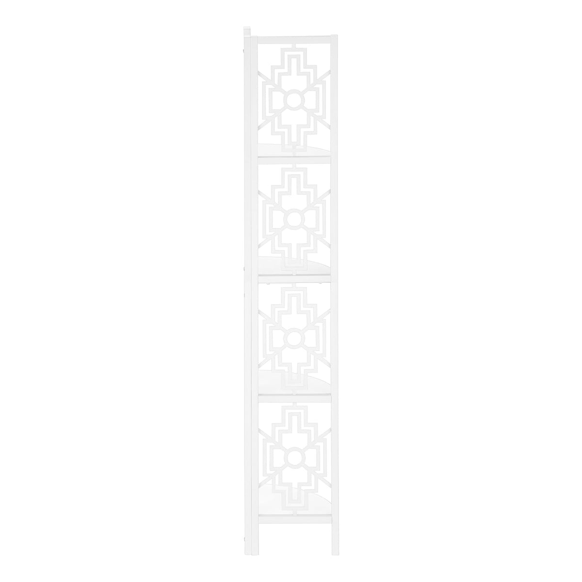 4 Tier White Metal Corner Shelf - 62" Tall