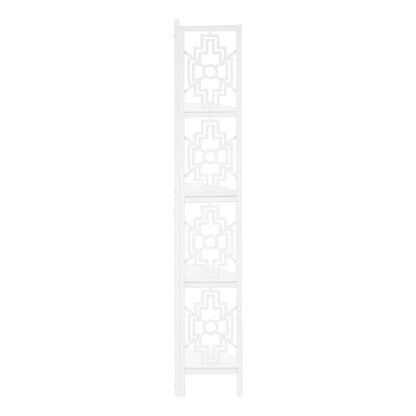 4 Tier White Metal Corner Shelf - 62" Tall