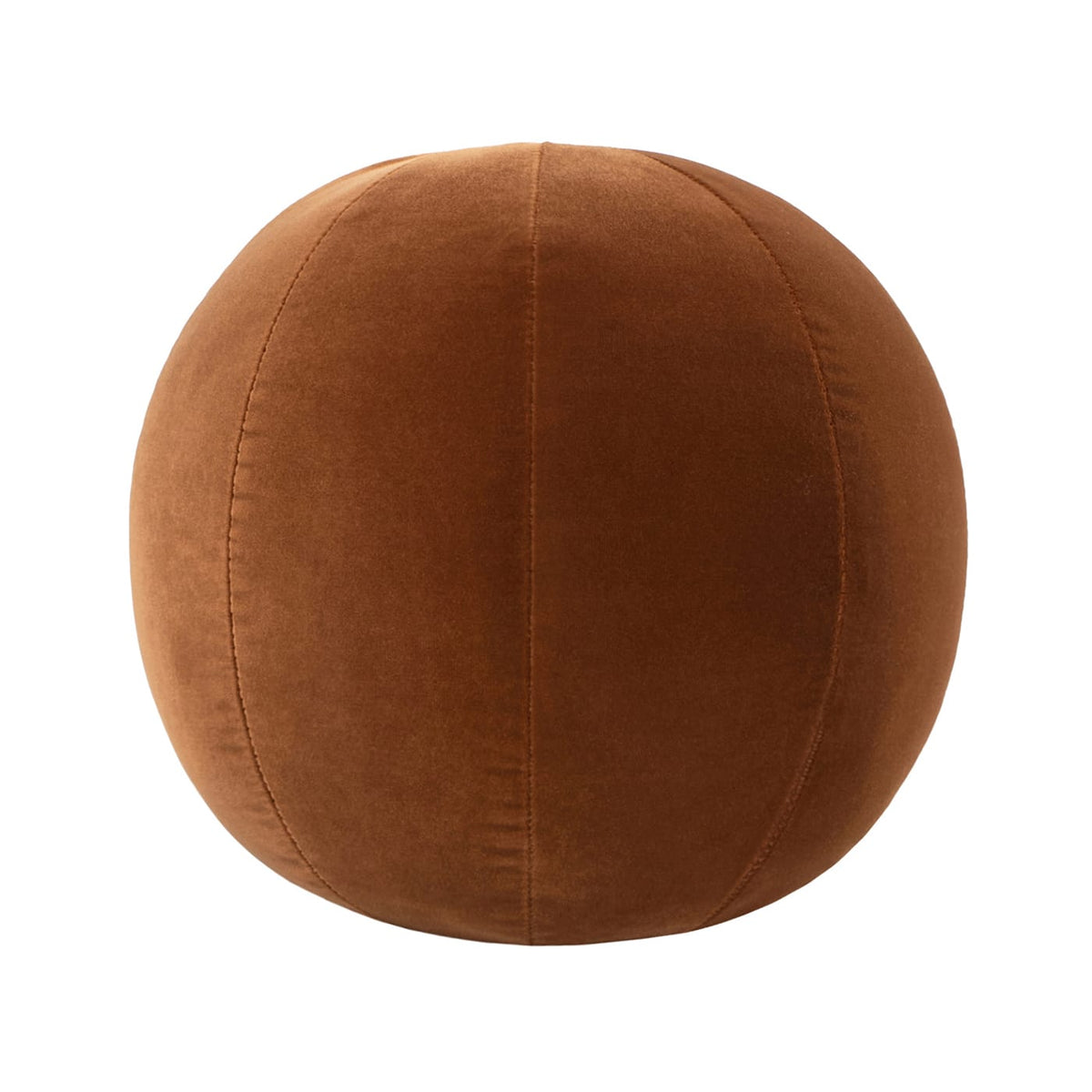 Burnt Orange Velvet Sphere Throw Pillow - 12 Inch